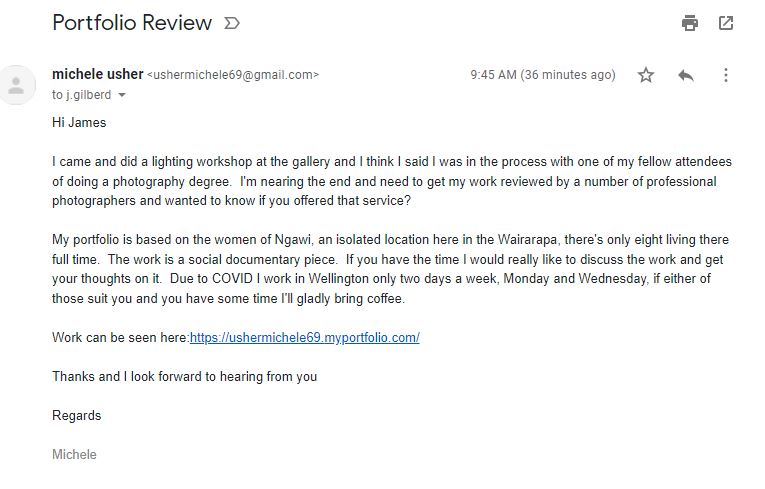 Email to James Gilbert